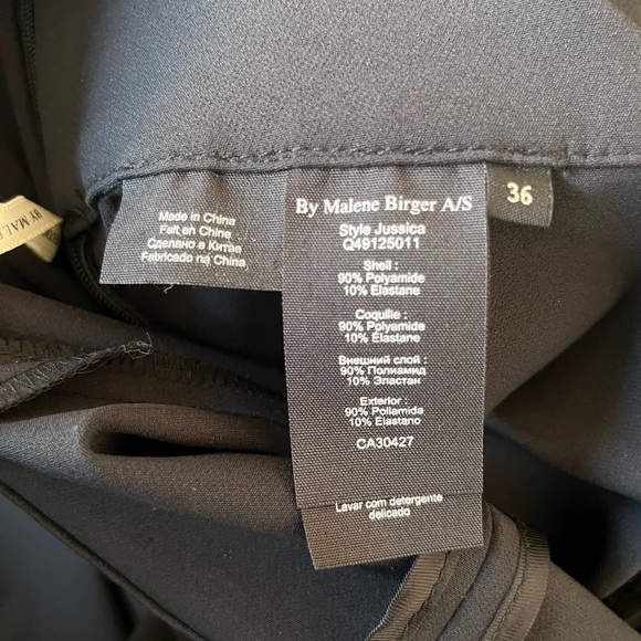 Malene Birger Jussica Side Zip Black Silver Accent Formal Dress Pants EUC 36/6 - Picture 6 of 8